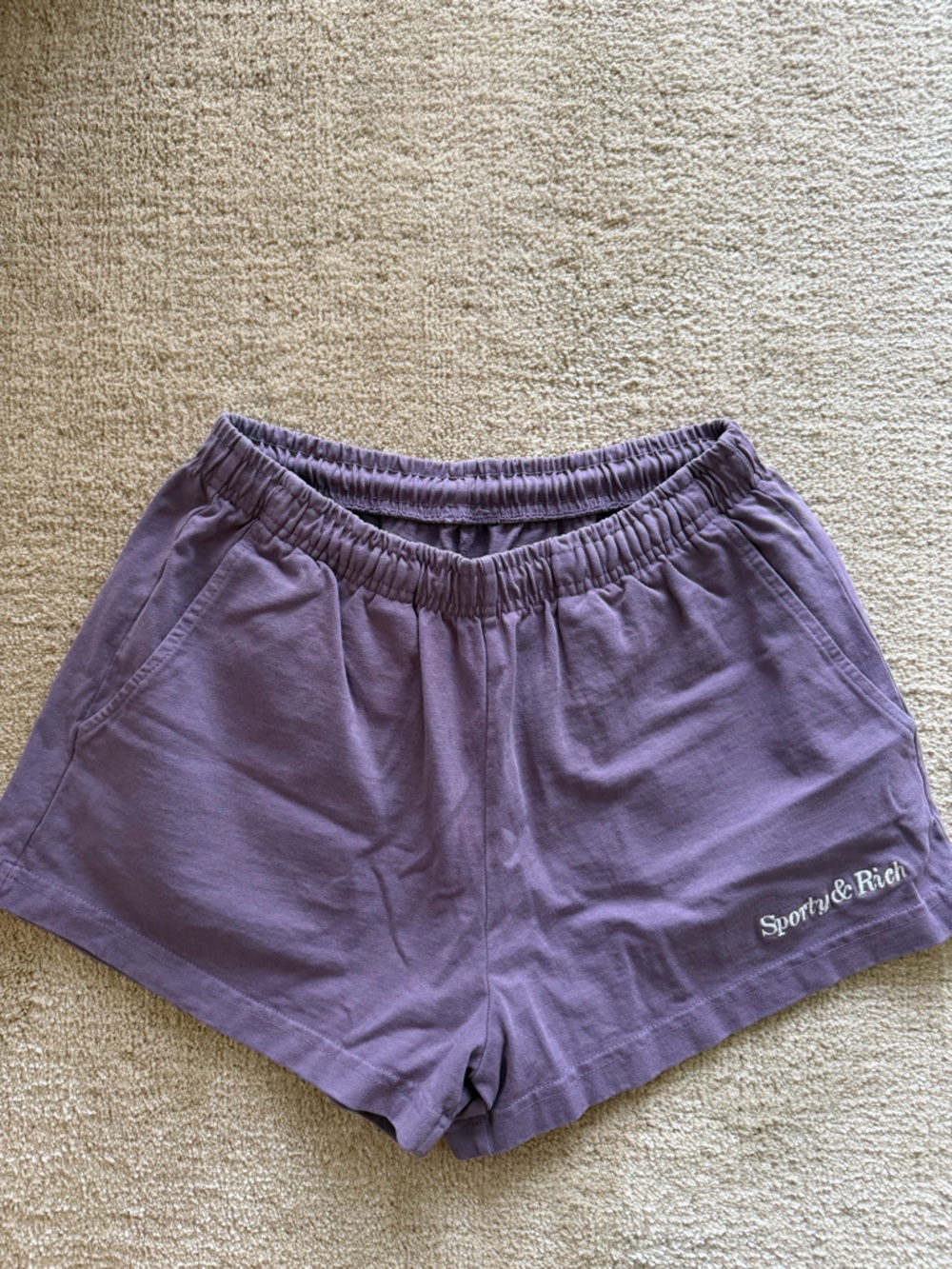 Sporty & Rich purple cotton shorts